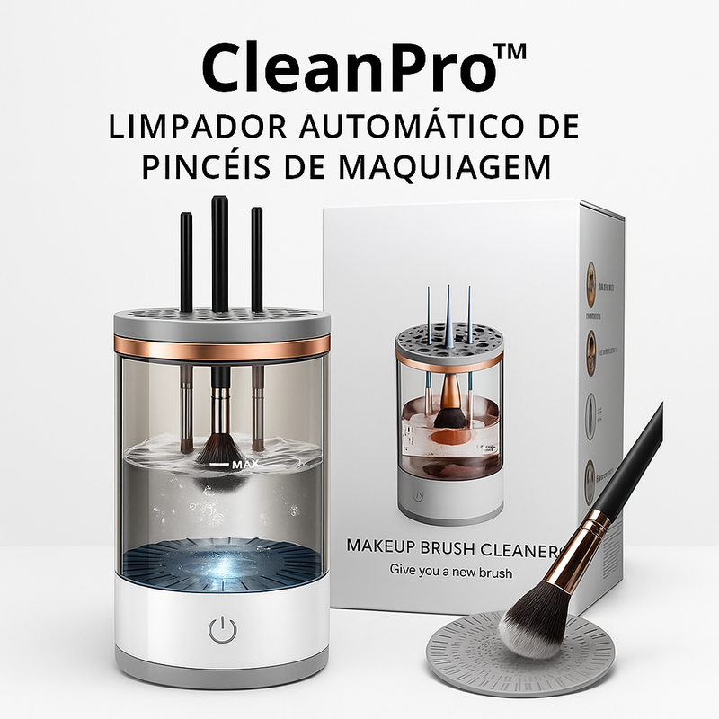 CleanPro™ – Limpador Automático de Pincéis de Maquiagem