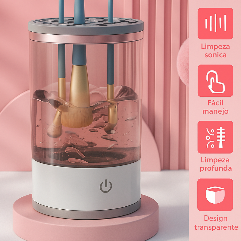 CleanPro™ – Limpador Automático de Pincéis de Maquiagem