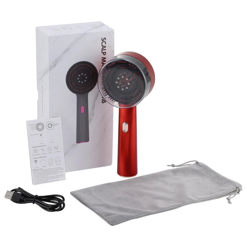 Electric Vibration Massage Comb Red Light Therapy Hair Growth Massage Scalp Brush Anti Hair Loss Liquid Oil Applicator Hair Care - Zaya Femme