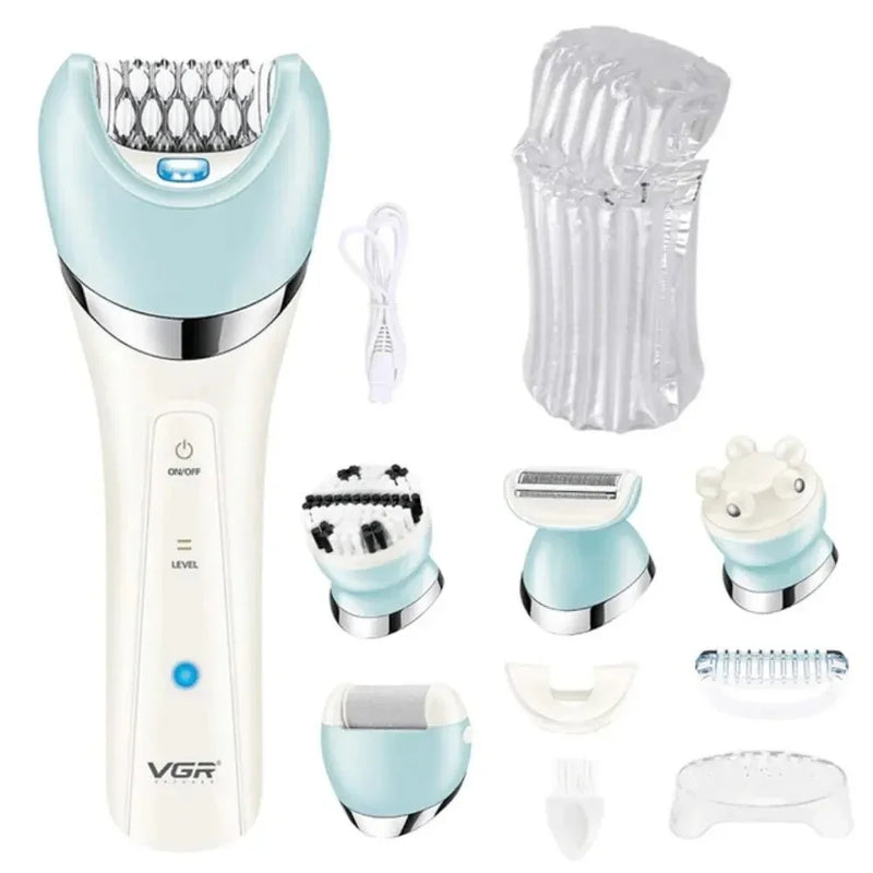 VGR Epilator 5 In 1 Electri Women Epilator Female Shaver Leg Body Hair Remover Lady Bikini Trimmer Facial Cleaning Massage V - 703 - Zaya Femme